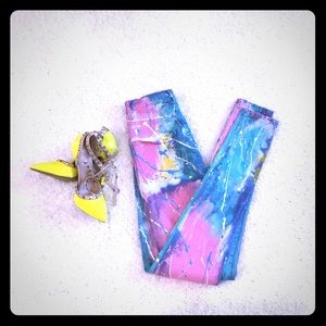 High waist multi print skinny pant  size 1